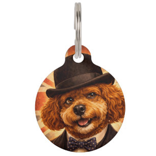 Vintage Gentleman Cockapoo Dog Tag Retro dog tag