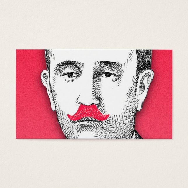 Vintage  Gentleman With Funny Pink Moustache (Front)