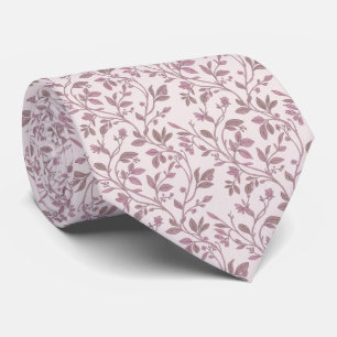Vintage Gently Pink Botanical Vine Pattern Tie