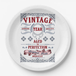 Vintage Genuine Quality Aged to Perfection Paper Plate