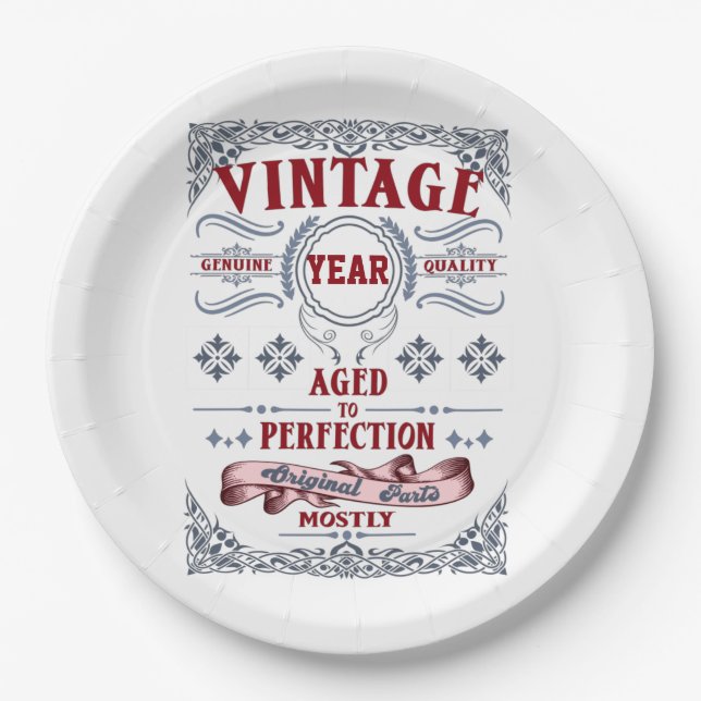 Vintage Genuine Quality Aged to Perfection Paper Plate (Front)