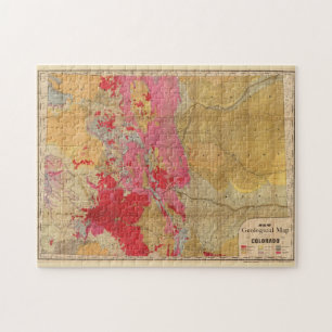 Vintage Geological Map of Colorado (1879) Jigsaw Puzzle