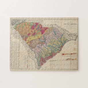 Vintage Geological Map of South Carolina (1883) Jigsaw Puzzle