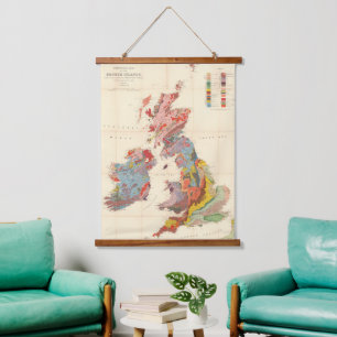 Vintage Geological Map of The British Isles (1912) Hanging Tapestry