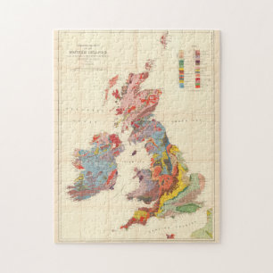 Vintage Geological Map of The British Isles (1912) Jigsaw Puzzle