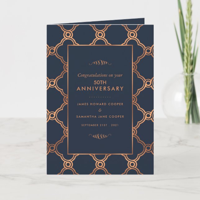 Vintage Geometric, Art Deco Anniversary Card (Front)