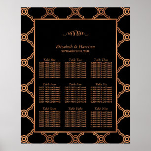 Vintage Geometric Art Deco Gatsby Wedding Seating Poster