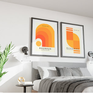 Vintage Geometric Art Poster   Mid-Century Modern 