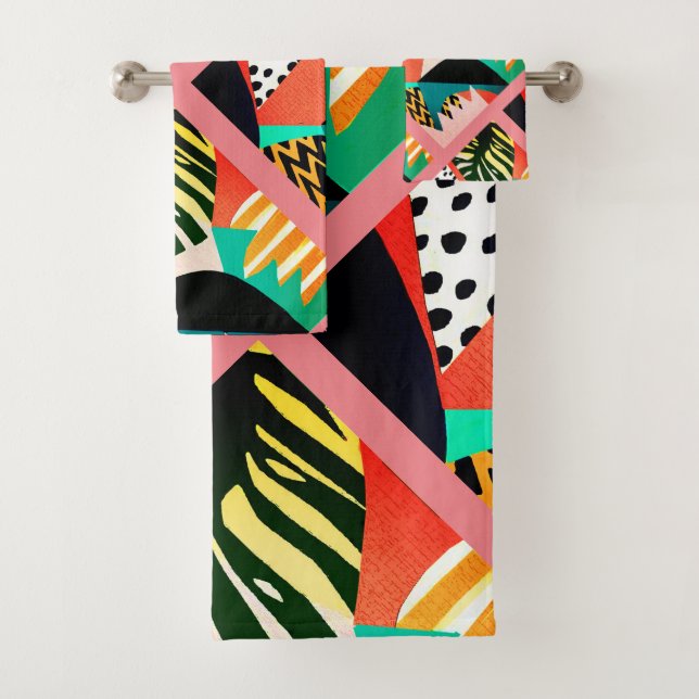 Vintage Geometric  Bath Towel Set (Insitu)