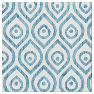 Vintage geometric blue ogee pattern. fabric