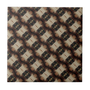 Vintage Geometric Ceramic Tile Pattern