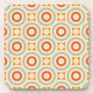 Vintage Geometric Circle Pattern Coaster