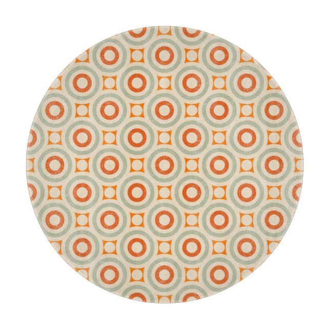 Vintage Geometric Circle Pattern Cutting Board (Front)