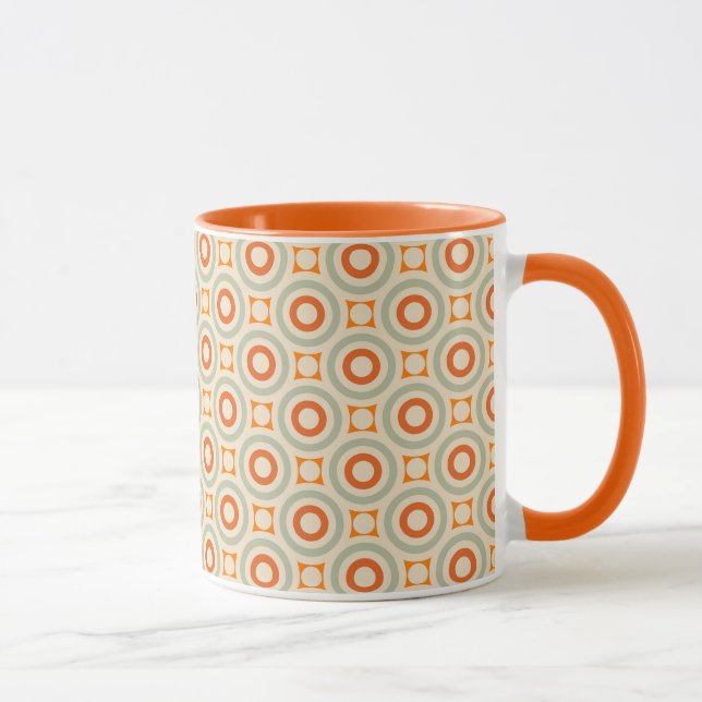 Vintage Geometric Circle Pattern Mug (Right)