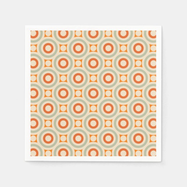 Vintage Geometric Circle Pattern Napkin (Front)
