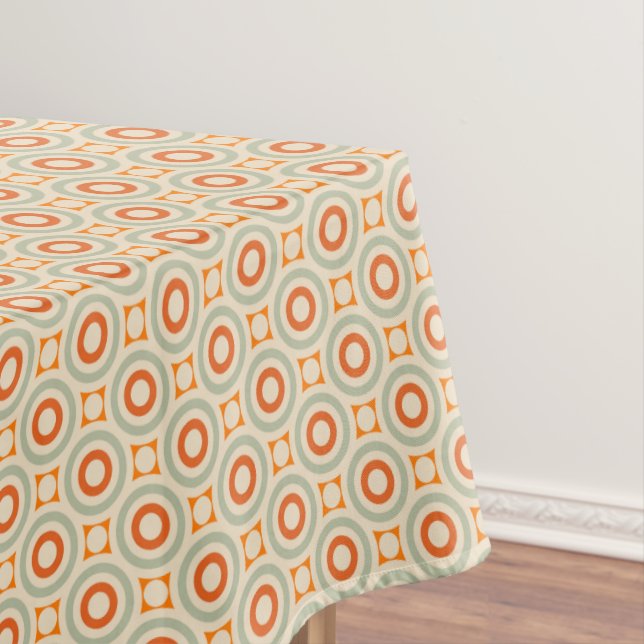 Vintage Geometric Circle Pattern Tablecloth (In Situ)