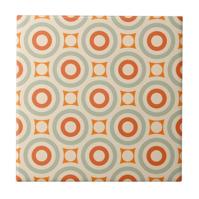 Vintage Geometric Circle Pattern Tile (Front)