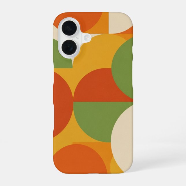 Vintage Geometric Composition iPhone 16 Case (Back)