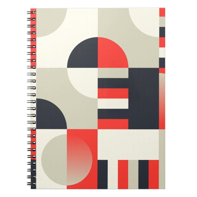 Vintage geometric design: abstract shape backgroun notebook (Front)