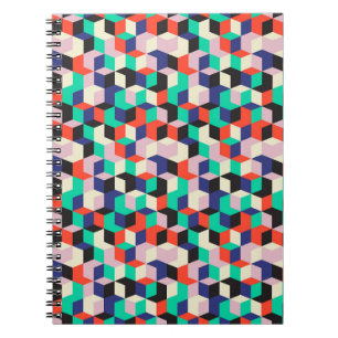 Vintage geometric, diamond shape pattern. notebook
