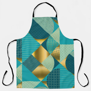 Vintage geometric fabric, seamless patchwork. apron