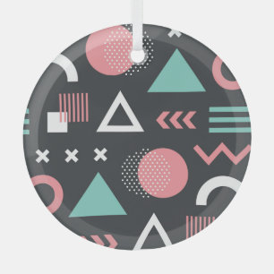 Vintage geometric figures: seamless design. glass ornament