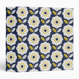 Vintage Geometric Flower Pattern Binder