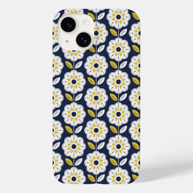 Vintage Geometric Flower Pattern Case-Mate iPhone Case (Back)