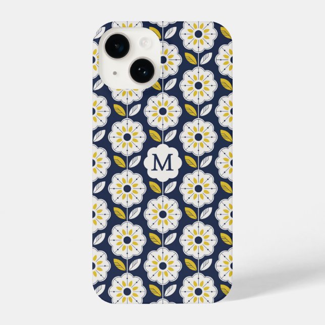 Vintage Geometric Flower Pattern iPhone Case (Back)