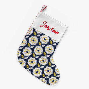 Vintage Geometric Flower Pattern Small Christmas Stocking