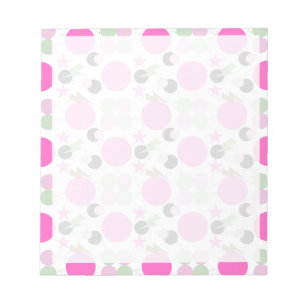 Vintage Geometric Light Pink and Olive Green Notepad