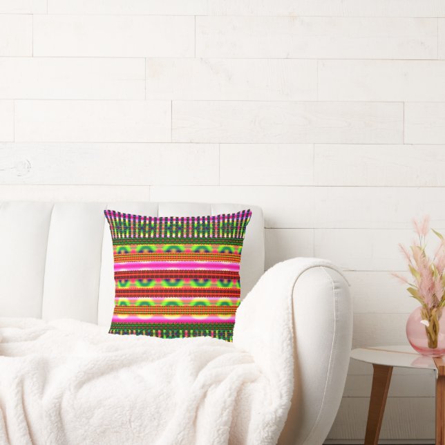 Vintage Geometric Pastel Motif  Throw Pillow (Couch)