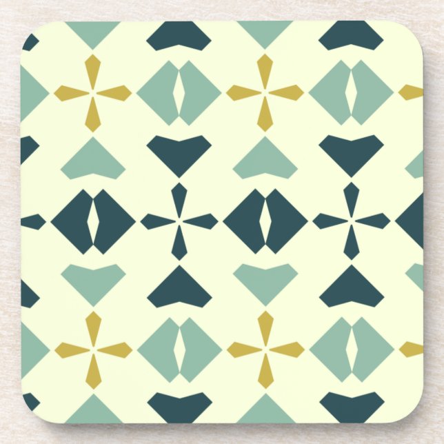 Vintage Geometric Pattern Coaster (Front)