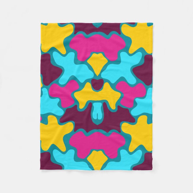 Vintage Geometric Pattern  Fleece Blanket (Front)