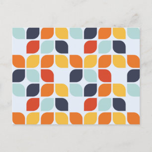 Vintage Geometric Pattern Holiday Postcard