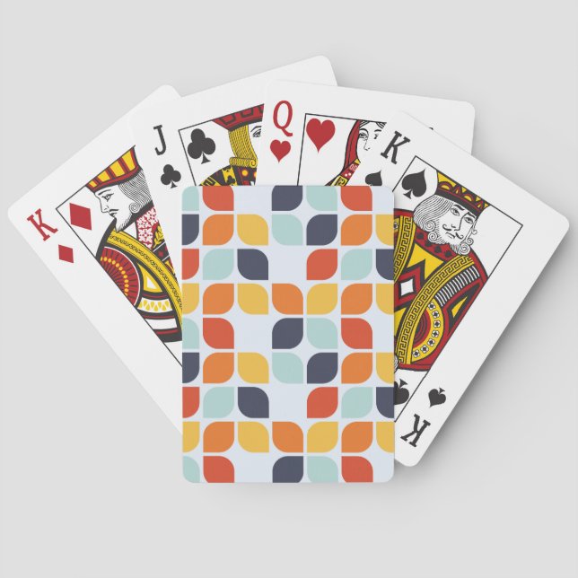 Vintage Geometric Pattern Playing Cards (Back)