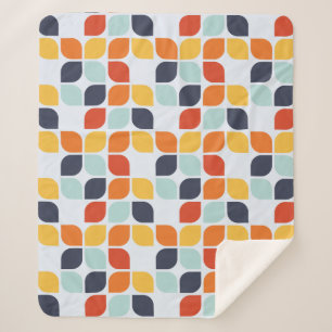 Vintage Geometric Pattern Sherpa Blanket