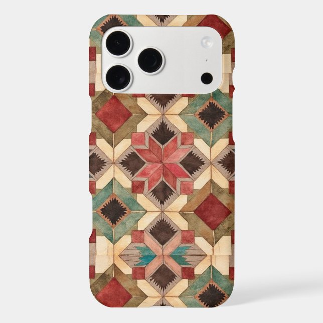 vintage Geometric Quilt Block Art Pattern  (Back)