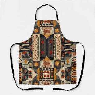 vintage Geometric Quilt Block Art Pattern Apron
