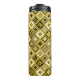 Vintage geometric rhombus, seamless pattern. thermal tumbler