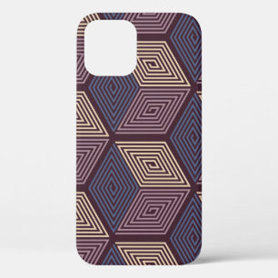vintage geometric seamless pattern with cubes in p iPhone 12 case