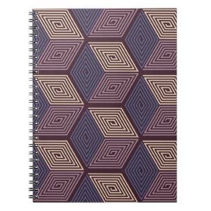 vintage geometric seamless pattern with cubes in p notebook