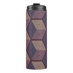 vintage geometric seamless pattern with cubes in p thermal tumbler