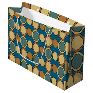Vintage Geometric Shapes Mid Century Modern  Large Gift Bag