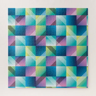 Vintage Geometric Squares: Abstract Pattern Jigsaw Puzzle
