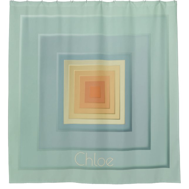 Vintage Geometric Squares (light blue & yellow) (Front)