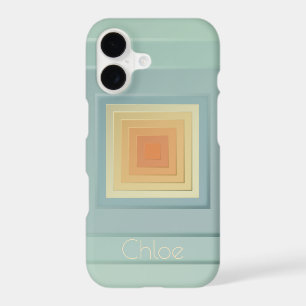 Vintage Geometric Squares (light blue & yellow)