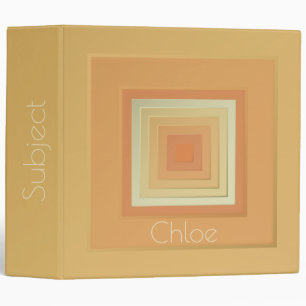 Vintage Geometric Squares (soft yellows & orange) Binder