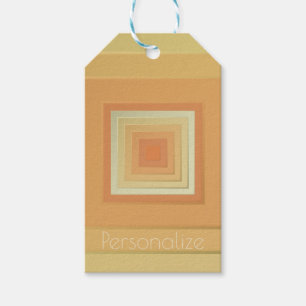 Vintage Geometric Squares (soft yellows & orange) Gift Tags