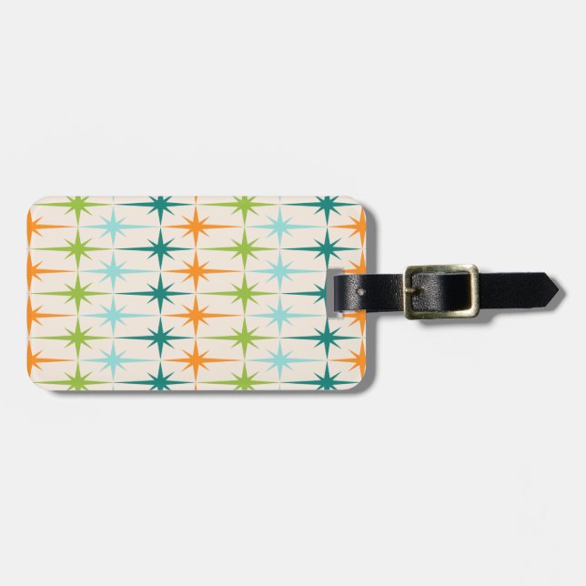 Vintage Geometric Starbursts Luggage Tag (Front Horizontal)